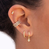 Round Zircon Pendant Earrings 925 Silver Needle Women Party Jewelry
