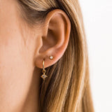 Round Zircon Pendant Earrings 925 Silver Needle Women Party Jewelry