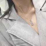 Geometry Wedding Pendant Necklace Hollow Jewelry For Women