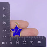 Enamelled Pentagram Fe Letter Necklace Pendant Men's Women's Accessories