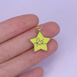 Enamelled Pentagram Fe Letter Necklace Pendant Men's Women's Accessories