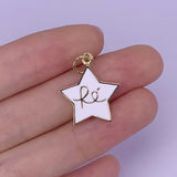 Enamelled Pentagram Fe Letter Necklace Pendant Men's Women's Accessories