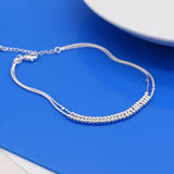 Girl Bell Anklets 925 Sterling Silver Women Bracelet Double Chain Foot Jewelry