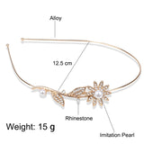Crystal Rhinestone Hair Ornament Tiaras Pearl Princess Headband Crowns