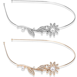 Crystal Rhinestone Hair Ornament Tiaras Pearl Princess Headband Crowns