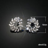 925 Silver Leaf Earrings For Women Wedding Jewelry With Stamp Gift