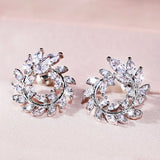 925 Silver Leaf Earrings For Women Wedding Jewelry With Stamp Gift