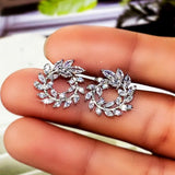 925 Silver Leaf Earrings For Women Wedding Jewelry With Stamp Gift