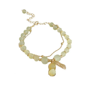 Girls Bracelet Double-layers Peanut Pendant Bangle