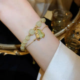 Girls Bracelet Double-layers Peanut Pendant Bangle
