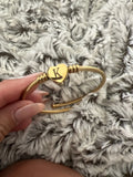 Heart Bracelet Bangle Initial Charms Bracelet for Women
