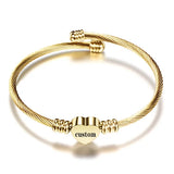 Heart Bracelet Bangle Initial Charms Bracelet for Women