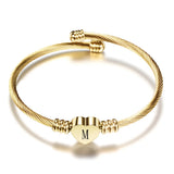 Heart Bracelet Bangle Initial Charms Bracelet for Women