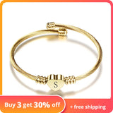 Heart Bracelet Bangle Initial Charms Bracelet for Women