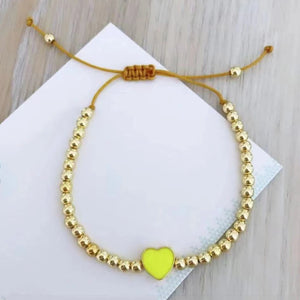 Glamour Drip Oil Heart Smiley Bracelet