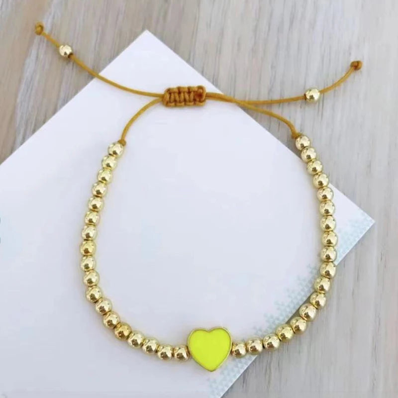 Glamour Drip Oil Heart Smiley Bracelet