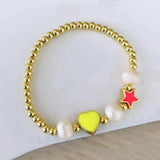 Glamour Drip Oil Heart Smiley Bracelet