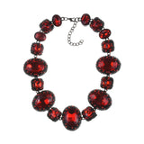 Glass Crystal Gem Statement Choker Necklace Indian Large Collar Bib Necklace