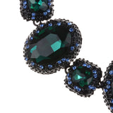 Glass Crystal Gem Statement Choker Necklace Indian Large Collar Bib Necklace