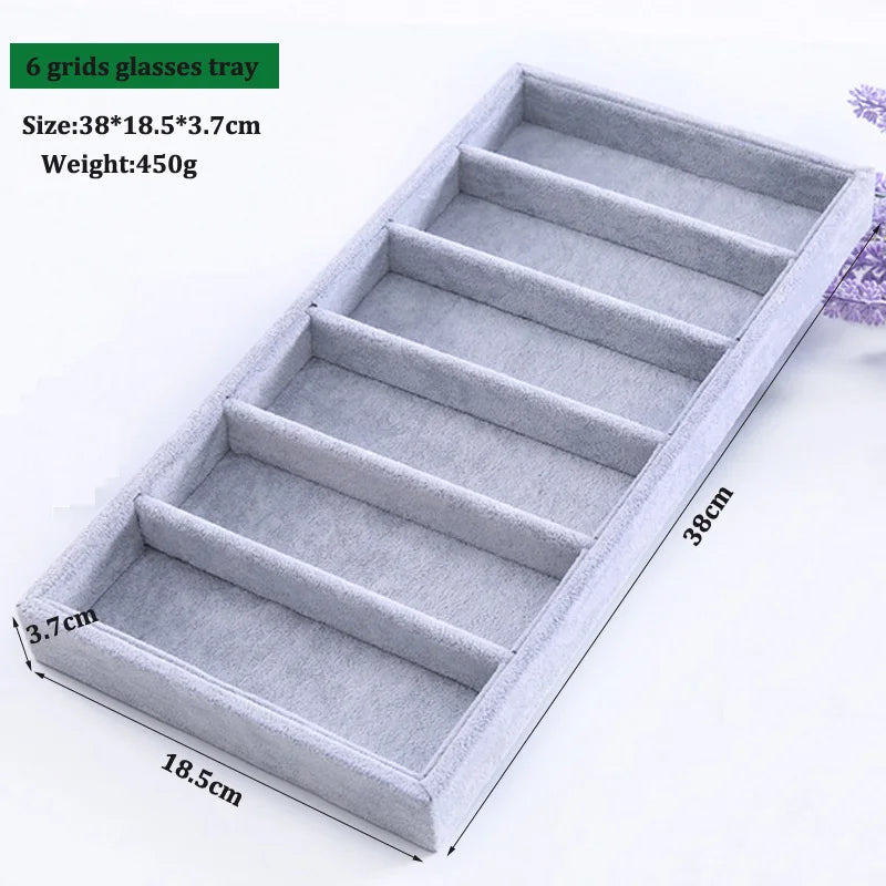 Gray Sunglasses Display Box Jewelry Organizer Tray