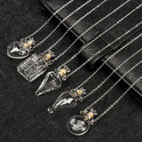 Glaze Vial Necklace Water Drop Pendant Heart Shape Essential Oil Pendant