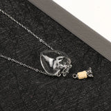 Glaze Vial Necklace Water Drop Pendant Heart Shape Essential Oil Pendant