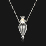 Glaze Vial Necklace Water Drop Pendant Heart Shape Essential Oil Pendant
