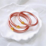 Glitter Copper Bracelet for Women Soft Silicone Bangle