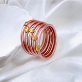 Glitter Copper Bracelet for Women Soft Silicone Bangle