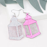 Glitter Kerosene Lamp Acrylic Earrings - Christmas Jewelry