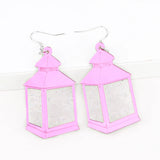 Glitter Kerosene Lamp Acrylic Earrings - Christmas Jewelry