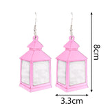 Glitter Kerosene Lamp Acrylic Earrings - Christmas Jewelry