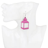 Glitter Kerosene Lamp Acrylic Earrings - Christmas Jewelry