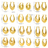 Glossy Stainless Steel Chunky Hoop Earrings for Women