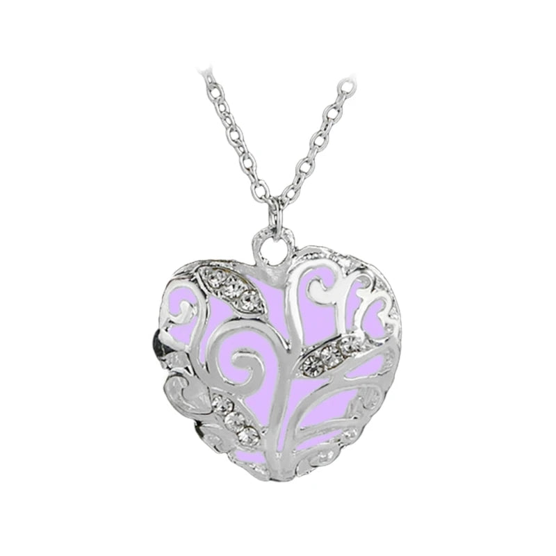 Heart Pendant Glow In The Dark Necklace for Women