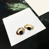 Buckle Hoop Earrings 8 Colors Crystal Earring for Women