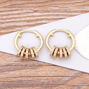 Copper Cubic Zircon Dangle Earrings for Women Party Wedding