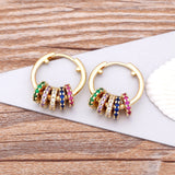 Copper Cubic Zircon Dangle Earrings for Women Party Wedding
