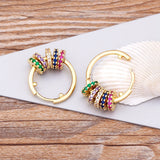 Copper Cubic Zircon Dangle Earrings for Women Party Wedding