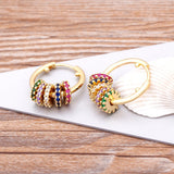 Copper Cubic Zircon Dangle Earrings for Women Party Wedding