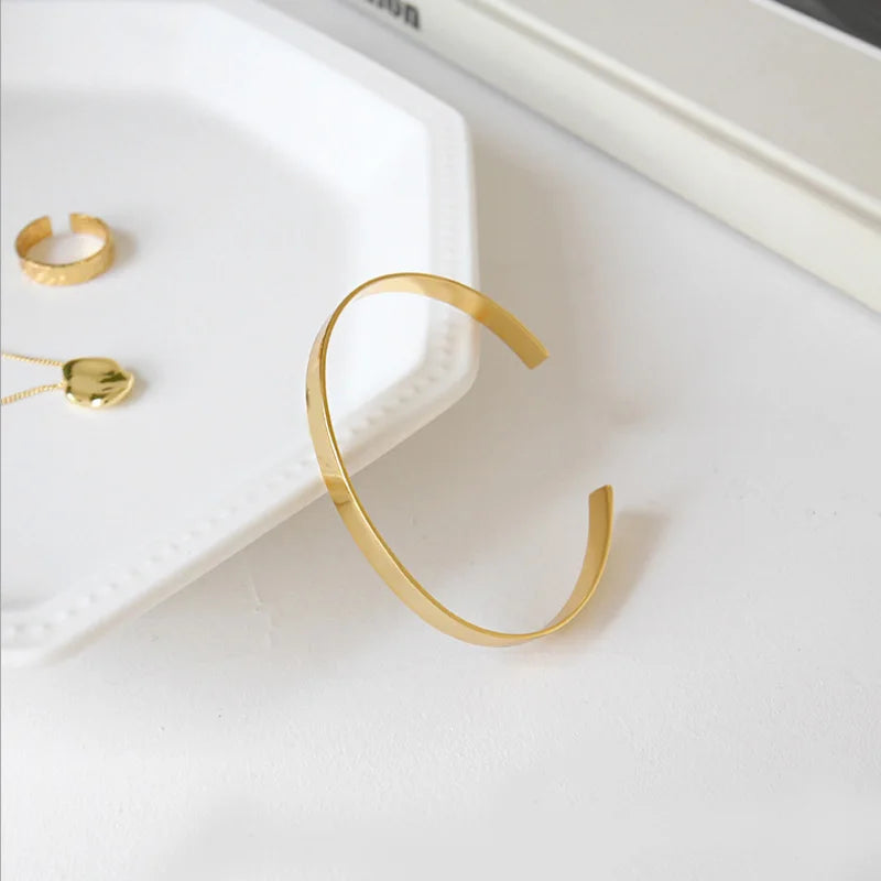 925 Silver Open Bangles Cuff Bracelet for Women Gift