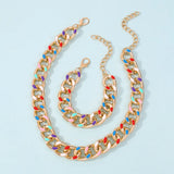 Colorful Aluminum Chain Choker Necklace Hip Hop Jewelry