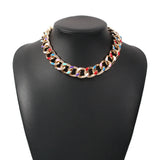 Colorful Aluminum Chain Choker Necklace Hip Hop Jewelry