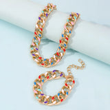 Colorful Aluminum Chain Choker Necklace Hip Hop Jewelry