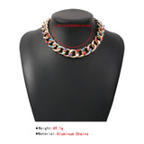 Colorful Aluminum Chain Choker Necklace Hip Hop Jewelry