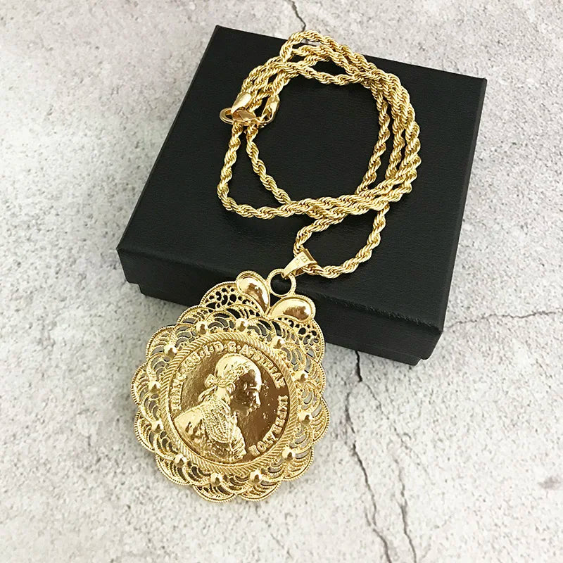 Head Pendant Jewelry Chain Metal Belt Arab Pendant Necklaces Chains