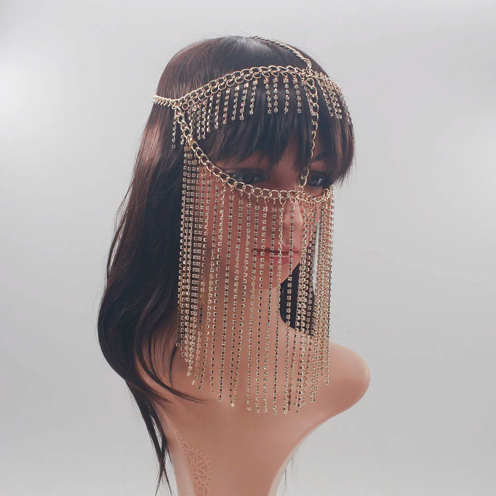 Metal Tassel Head Chain Hair Accessories for Women