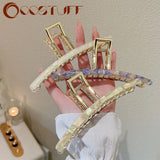 Geometric Metal Hair Clips Hair Claw Headband Hairpin