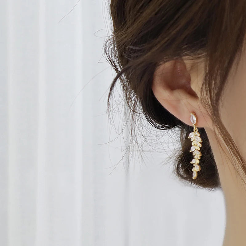 Zirconia Dangle Drop Earrings Crystal Wedding Jewelry