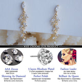 Zirconia Dangle Drop Earrings Crystal Wedding Jewelry